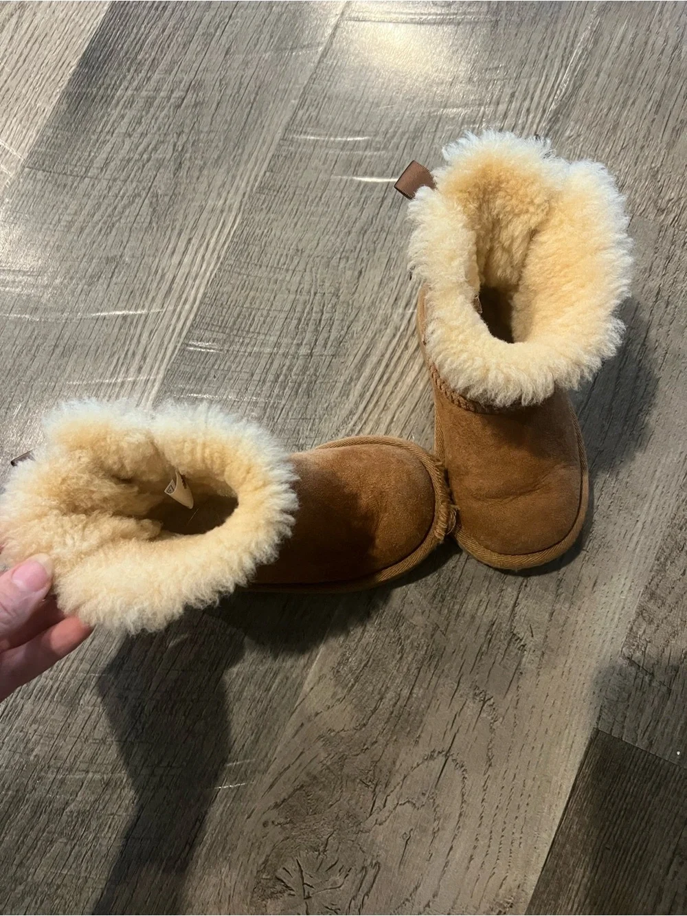 UGG Chestnut Baby Sheepskin Boots with Cream Shearling